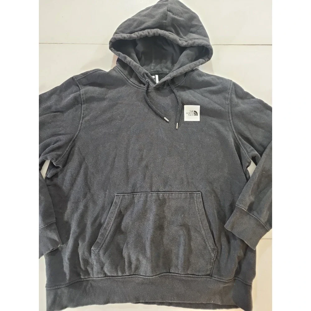 The North Face Circular Design Hoodie Mens XL Black Pullover Sweatshirt Box Logo